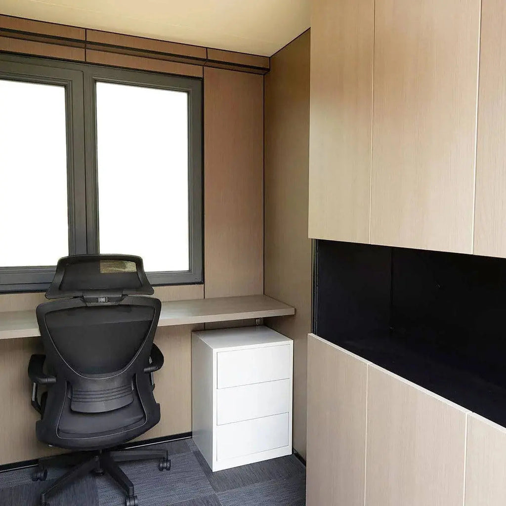 TMG Industrial TMG-SCO10 3 m Steel Container Office 5.3 m² Working Area 3 Ergonomic Chairs