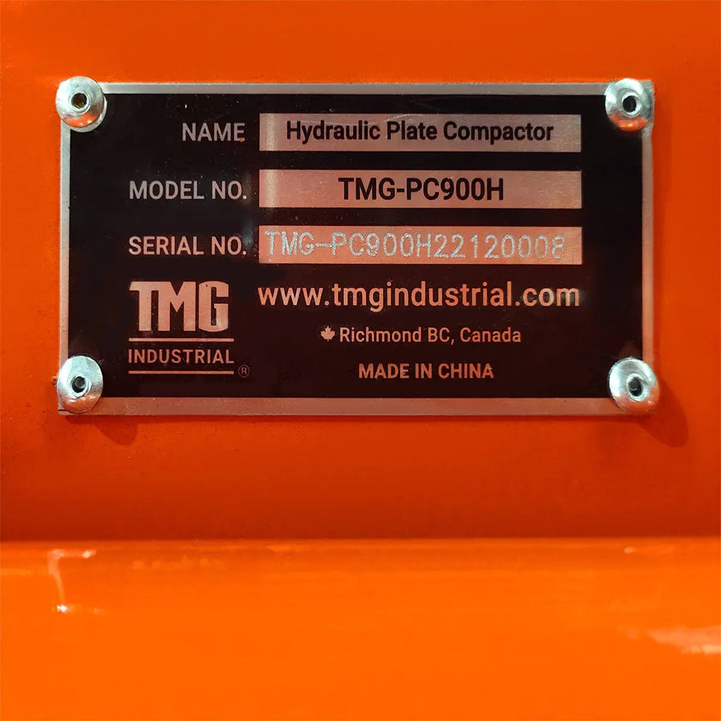 TMG Industrial TMG-PC900H 10,800 lb Reversible Hydraulic Plate Compactor 66 cm Compaction Depth