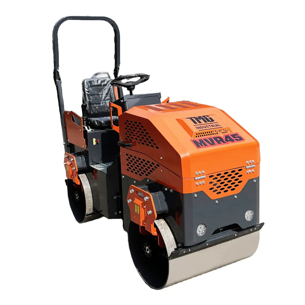TMG Industrial TMG-MVR45 13.5 HP Ride-On Road Roller 80 cm Wide Rollers