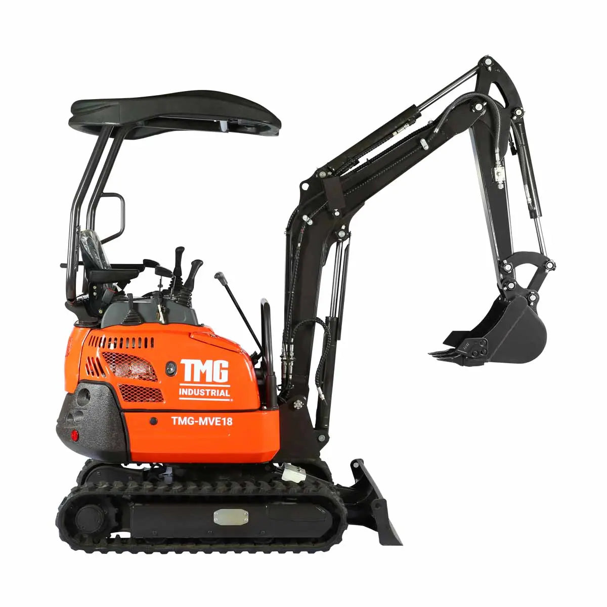 TMG Industrial TMG-MVE18 1800 kg Compact Mini Excavator 16 HP Kubota Diesel 218 cm Digging Depth