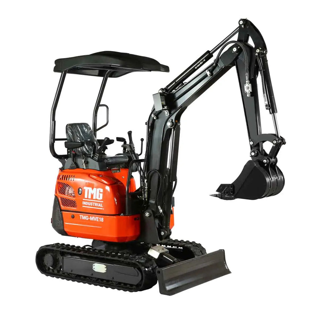 TMG Industrial TMG-MVE18 1800 kg Compact Mini Excavator 16 HP Kubota Diesel 218 cm Digging Depth