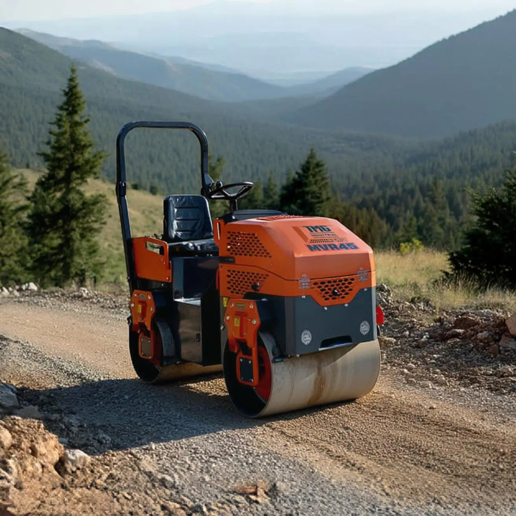 TMG Industrial TMG-MVR45 13.5 HP Ride-On Road Roller 80 cm Wide Rollers