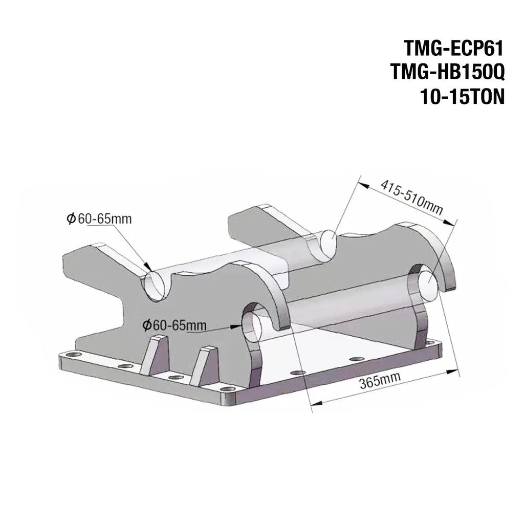 TMG Industrial TMG-ECP61 22,000 lbf Hydraulic Plate Compactor for 10-16 Ton Excavator