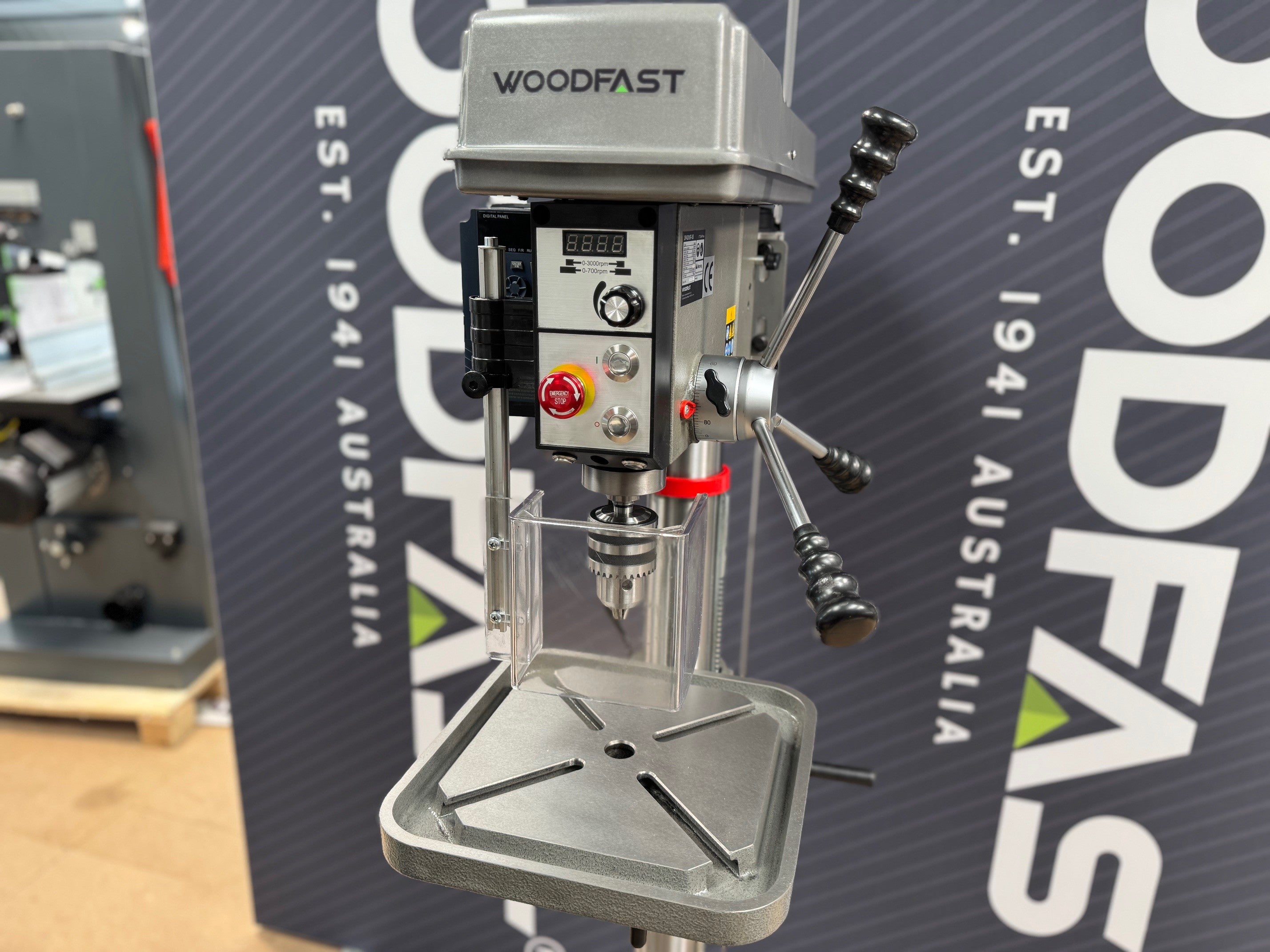 Woodfast DP43016F-VS 430mm Floor Drill Press Electronic Variable Speed 16mm Key Chuck 240V