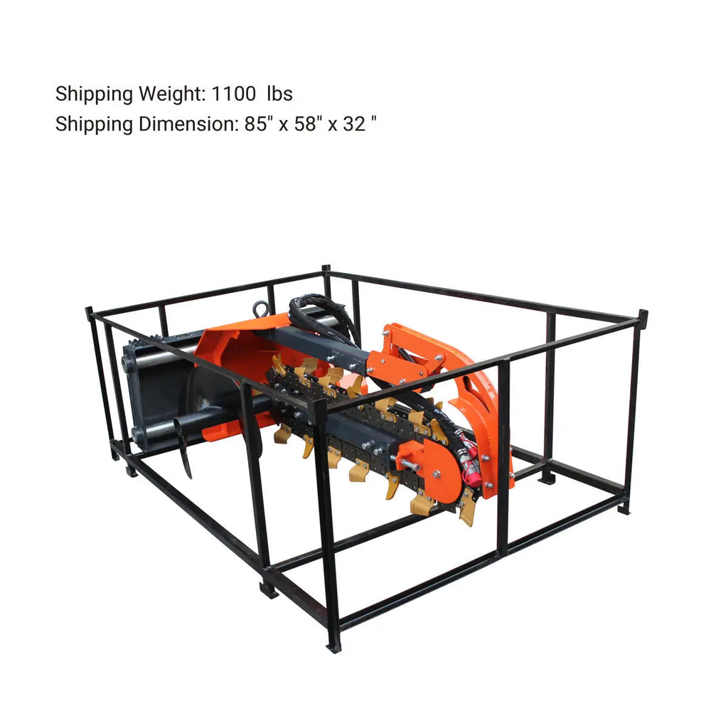 TMG Industrial TMG-SDT36S 91 cm Skid Steer Side Shift Trencher 15 cm Width Earth Tungsten Teeth