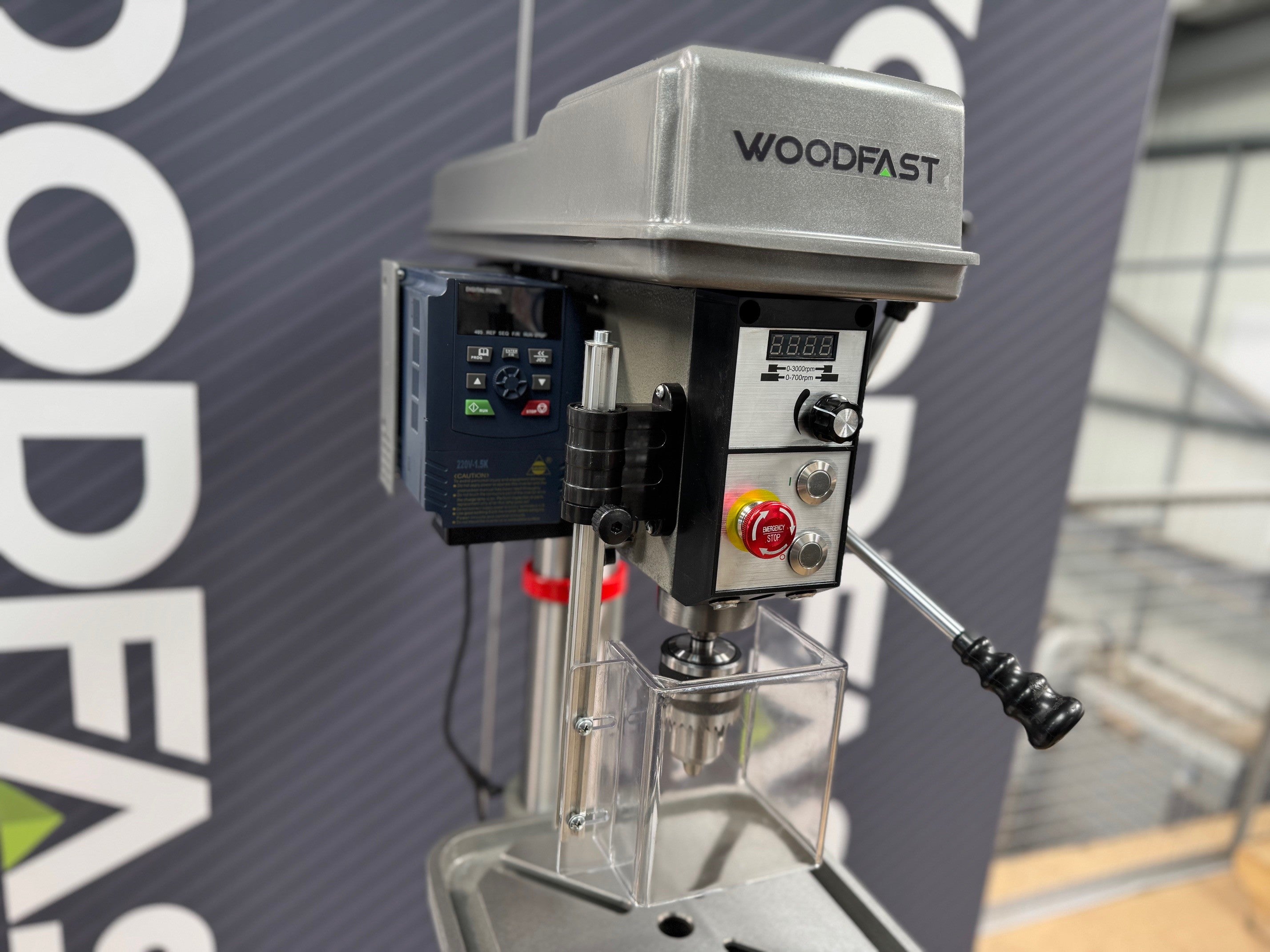 Woodfast DP43016F-VS 430mm Floor Drill Press Electronic Variable Speed 16mm Key Chuck 240V