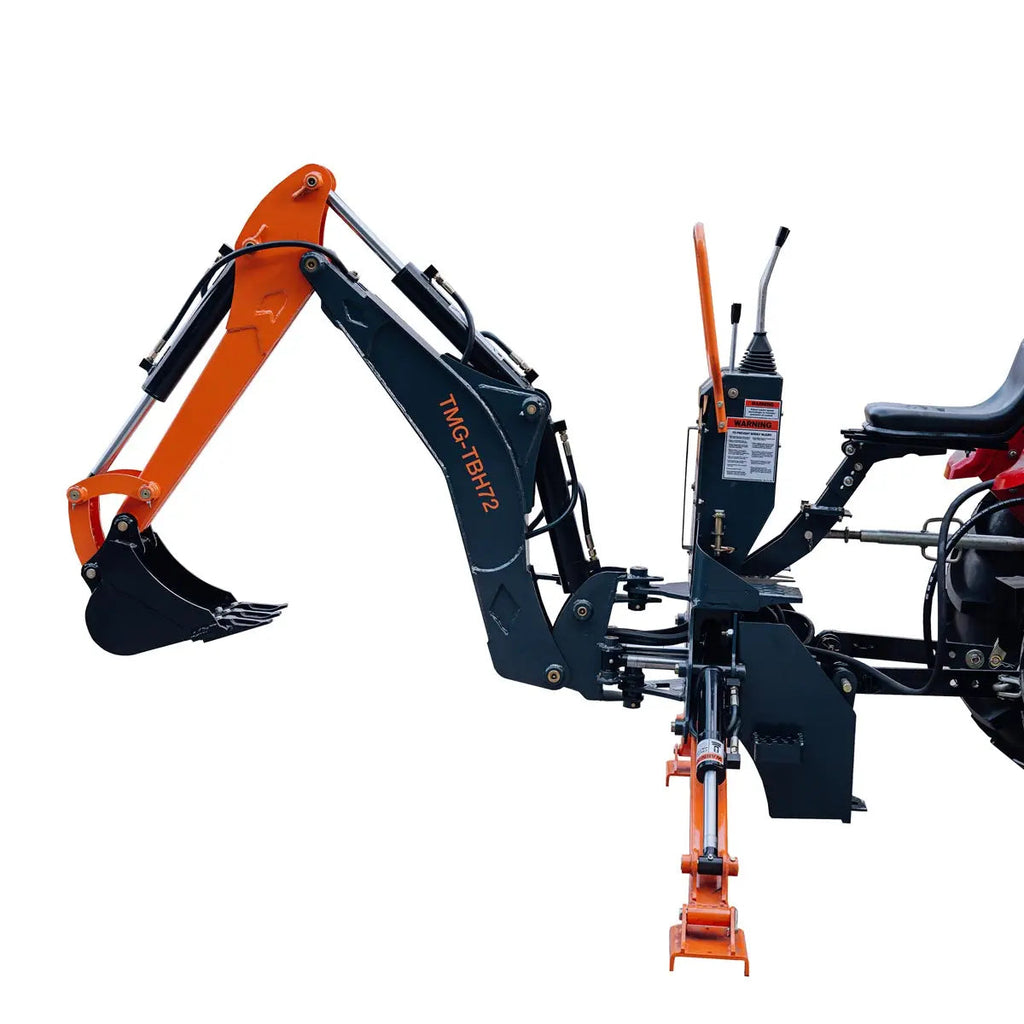 TMG Industrial TMG-TBH72 1.8 m 3-Point Hitch Swing Backhoe Attachment 30 cm Bucket 20-65 HP