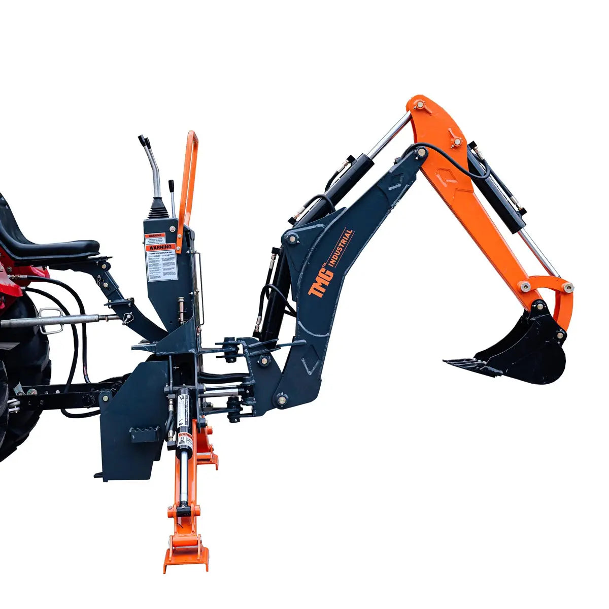 TMG Industrial TMG-TBH72 1.8 m 3-Point Hitch Swing Backhoe Attachment 30 cm Bucket 20-65 HP
