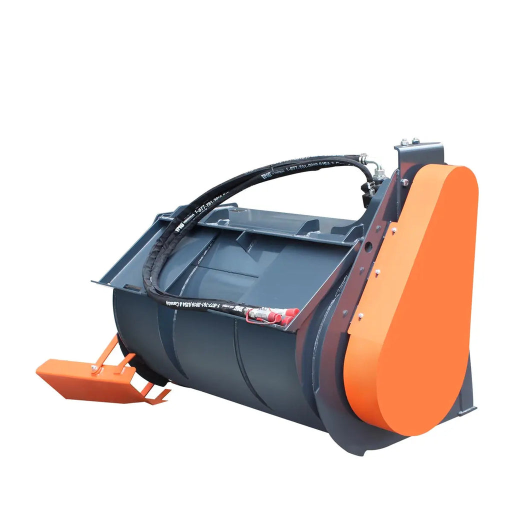 TMG Industrial TMG-SCM61 152 cm Skid Steer Concrete Mixer Attachment 453 L Capacity Side Chute