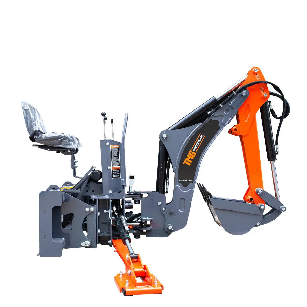 TMG Industrial TMG-SBH55 2.4 m Skid Steer Swing Backhoe Attachment 30-60 HP 30.5 cm Bucket