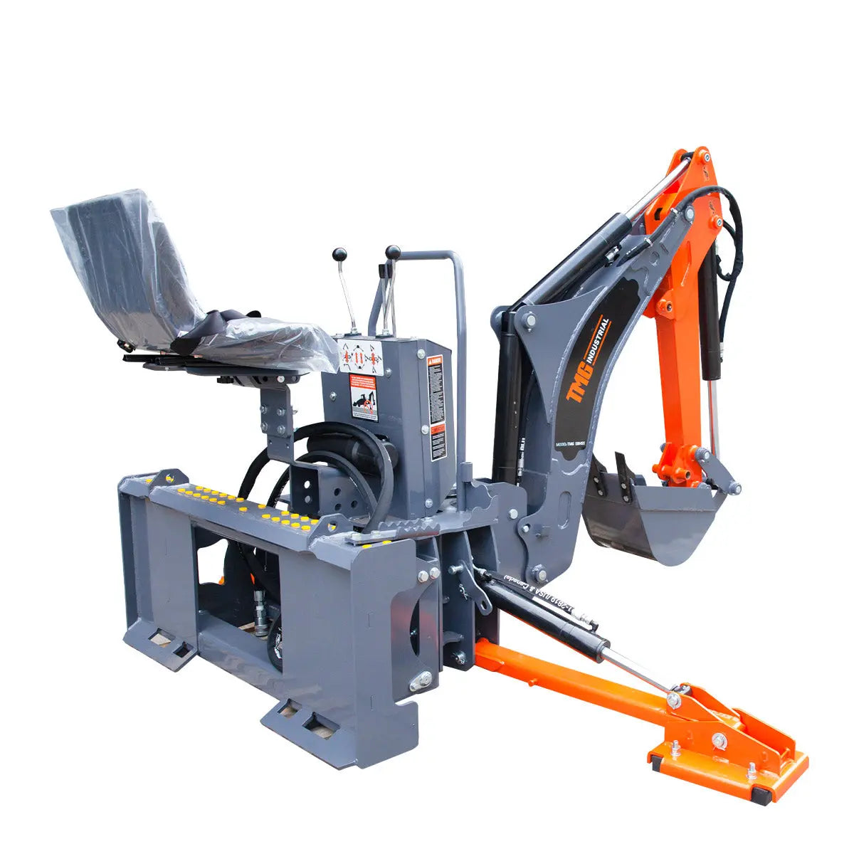TMG Industrial TMG-SBH55 2.4 m Skid Steer Swing Backhoe Attachment 30-60 HP 30.5 cm Bucket