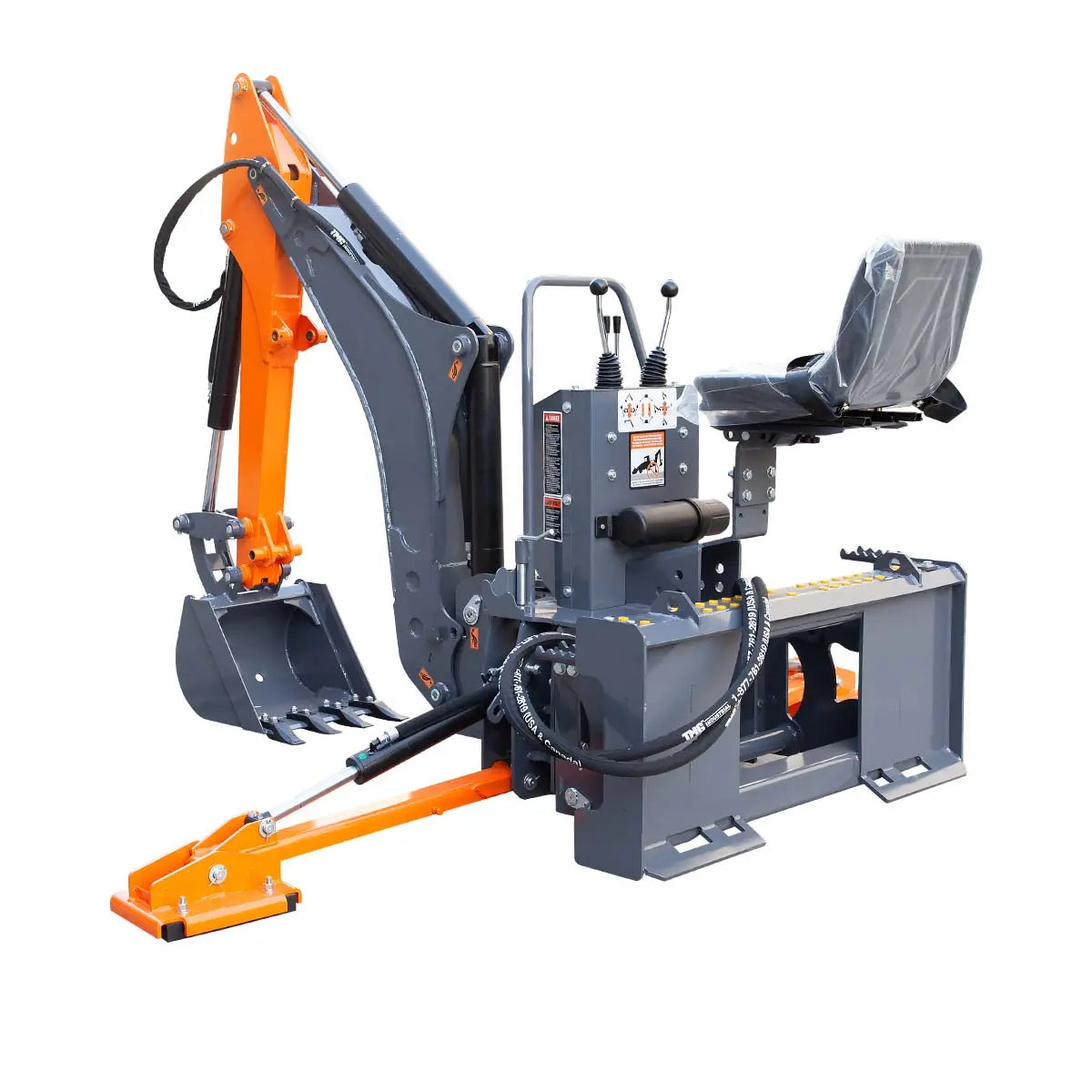 TMG Industrial TMG-SBH60 2.7 m Skid Steer Swing Backhoe Attachment 180° Boom Swing 38 cm Bucket