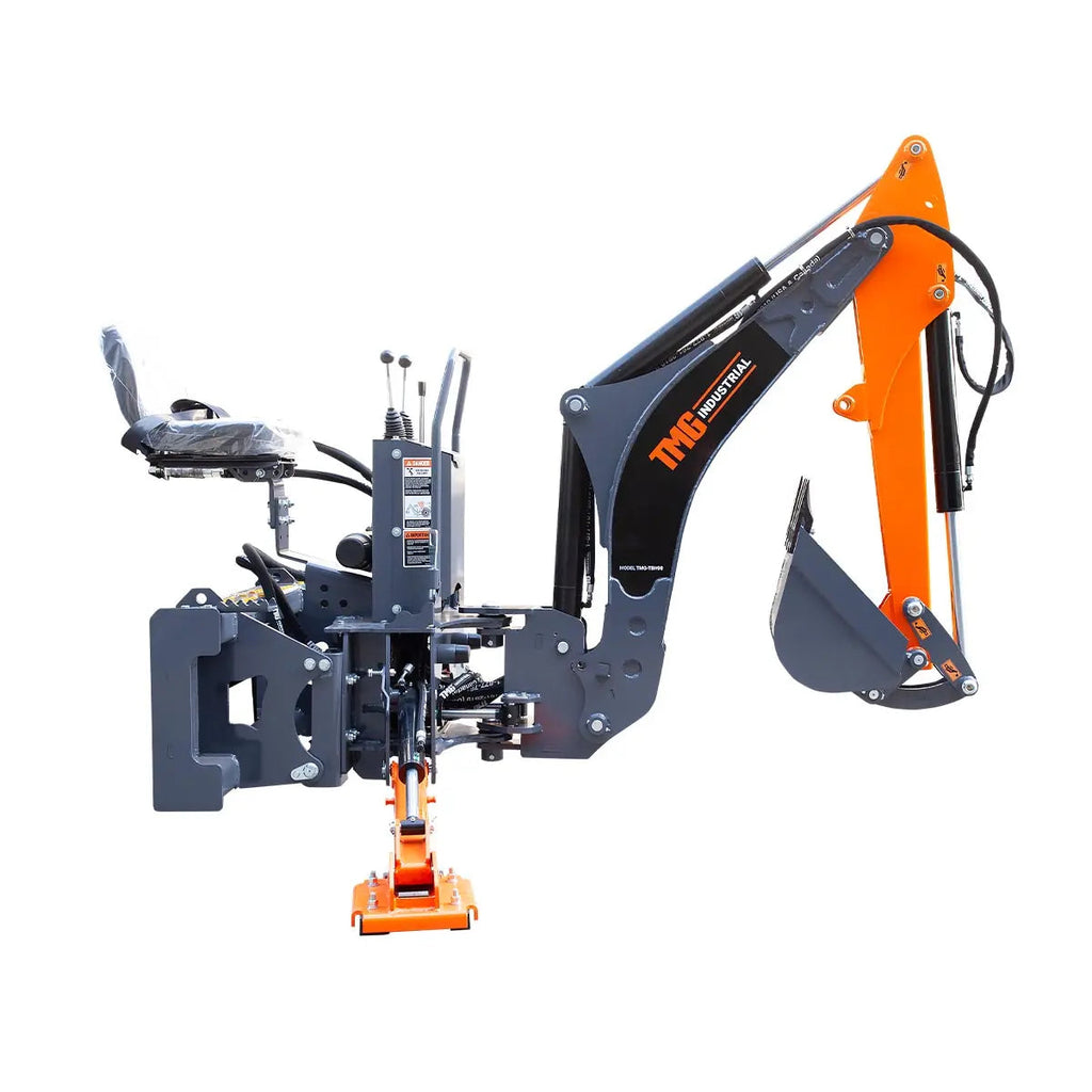 TMG Industrial TMG-SBH60 2.7 m Skid Steer Swing Backhoe Attachment 180° Boom Swing 38 cm Bucket