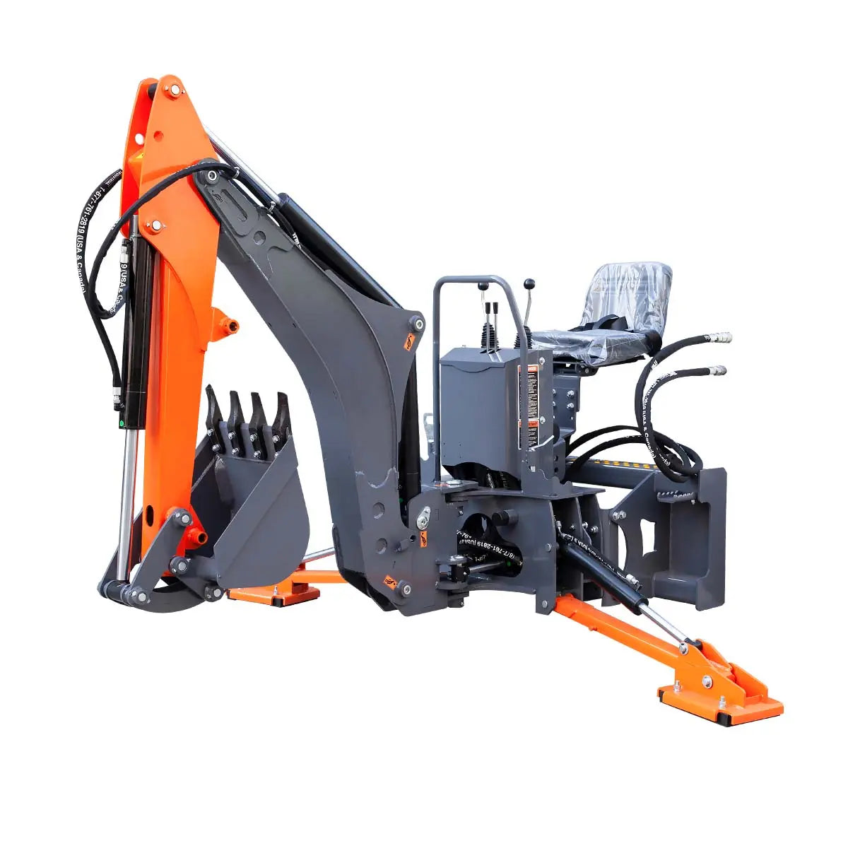 TMG Industrial TMG-SBH60 2.7 m Skid Steer Swing Backhoe Attachment 180° Boom Swing 38 cm Bucket