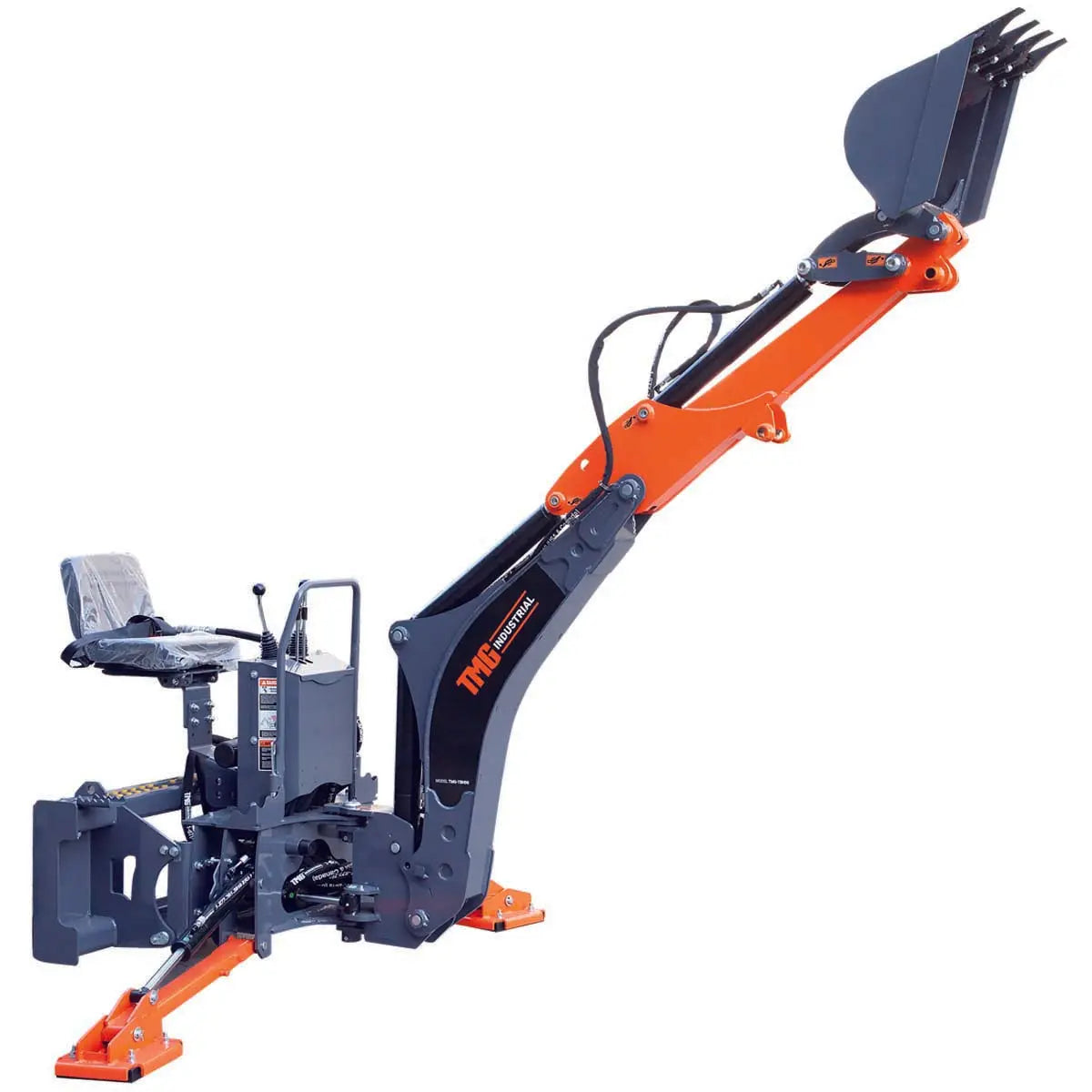 TMG Industrial TMG-SBH60 2.7 m Skid Steer Swing Backhoe Attachment 180° Boom Swing 38 cm Bucket