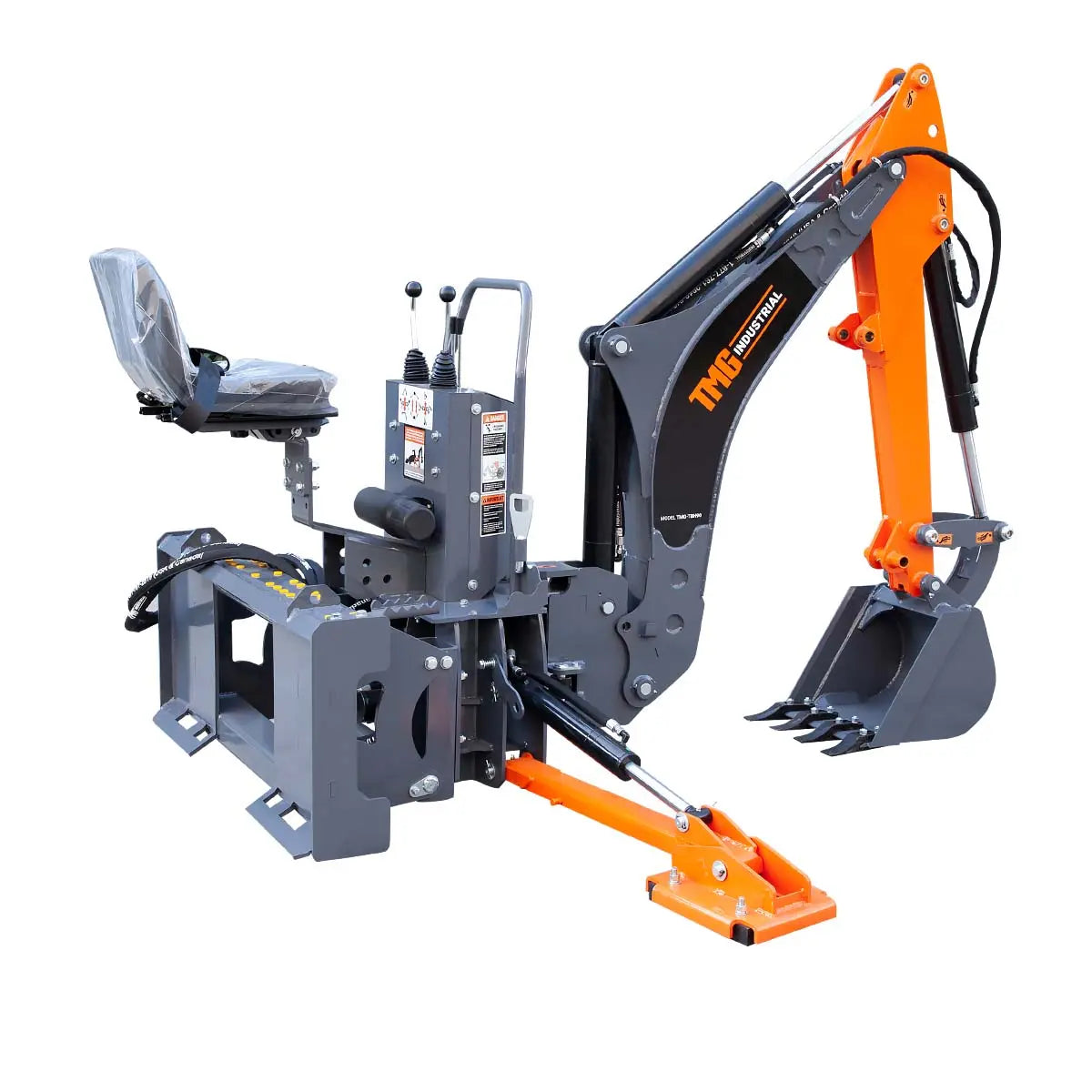 TMG Industrial TMG-SBH60 2.7 m Skid Steer Swing Backhoe Attachment 180° Boom Swing 38 cm Bucket
