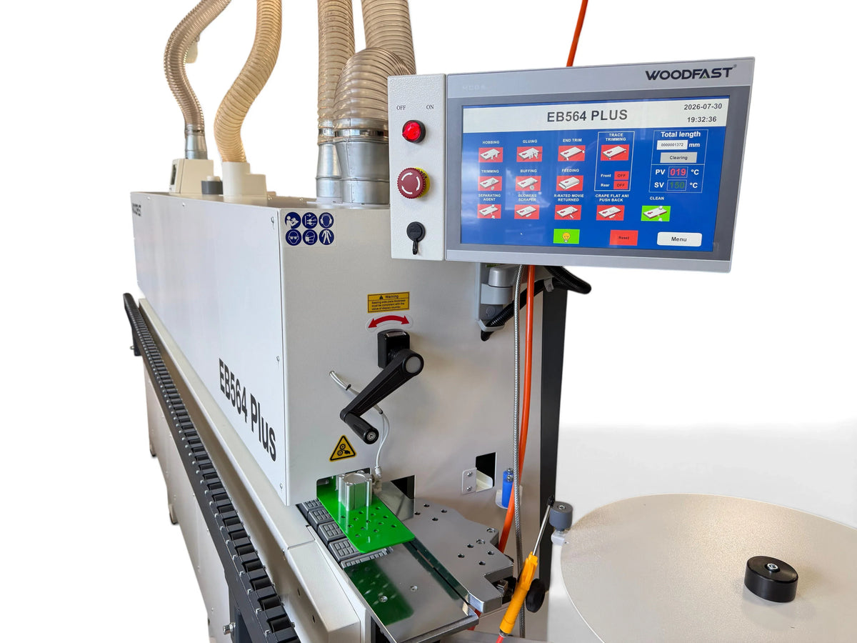 Woodfast EB564 PLUS Edgebander Pre-Milling Corner Rounding Spraying
