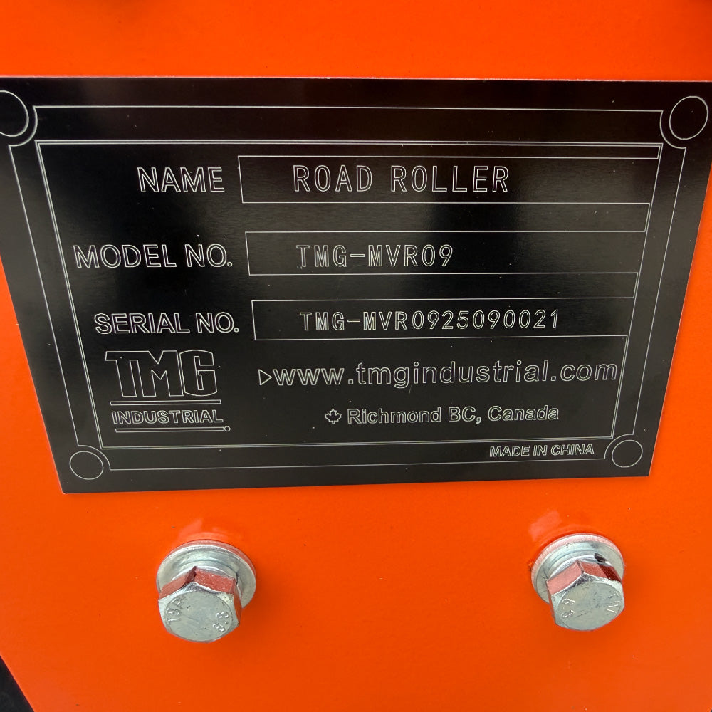 TMG Industrial TMG-MVR09 6.5 HP Single Wheel Vibratory Roller 61 cm Roller Width