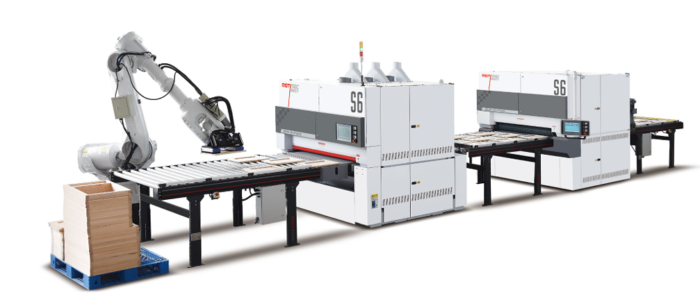 Motimac WT-RR + SUR-R Top and Bottom Sanding Line Calibration Wide Belt Sander